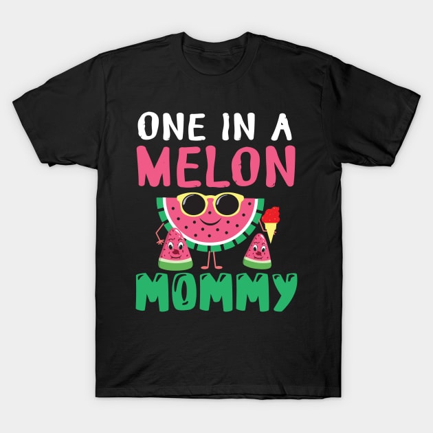 Glasses Watermelon One In A Melon Mommy Mother Son Daughter T-Shirt by joandraelliot